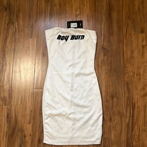 Fashion Nova “Boy burn” strapless dress SM